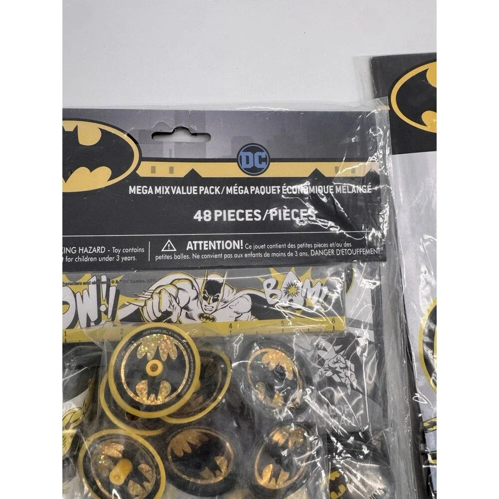 DC Comics Batman Mega Mix Value Party Favor Pack 48 piece & Table Decorating Kit
